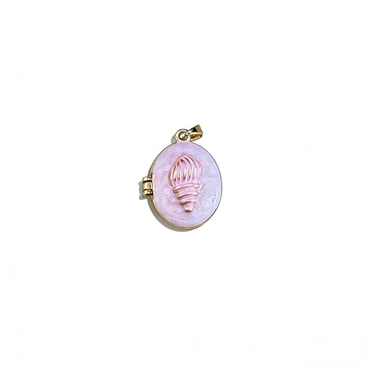Vintage 18K Gold Plated Heart Shape Brass Drip Oil Pendant Charm Bar