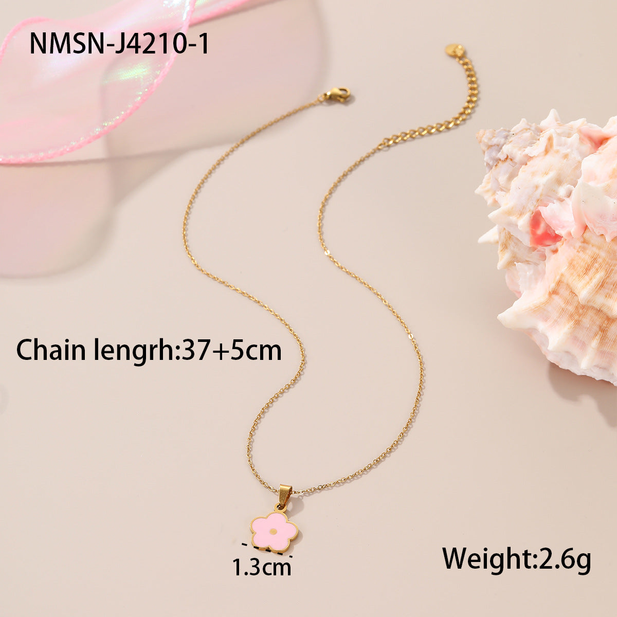 Conjunto de collar, pendientes y pulsera de acero inoxidable esmaltado con diseño floral minimalista de corazón geométrico para mujer