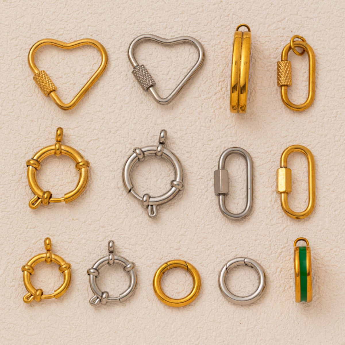 Vintage 18K Gold Plated Stainless Steel Abstract Pendant Charm Bar for Women