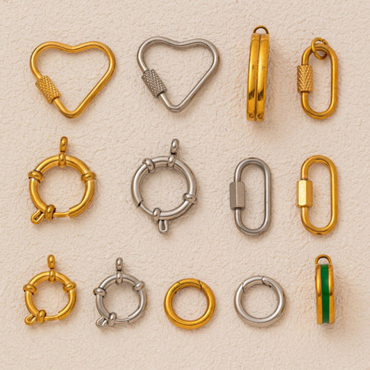 Vintage 18K Gold Plated Stainless Steel Abstract Pendant Charm Bar for Women