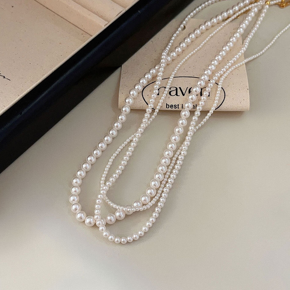 Sweet 925 Sterling Silver Round Braided Ball Chain Necklace with Crystal and Pearl