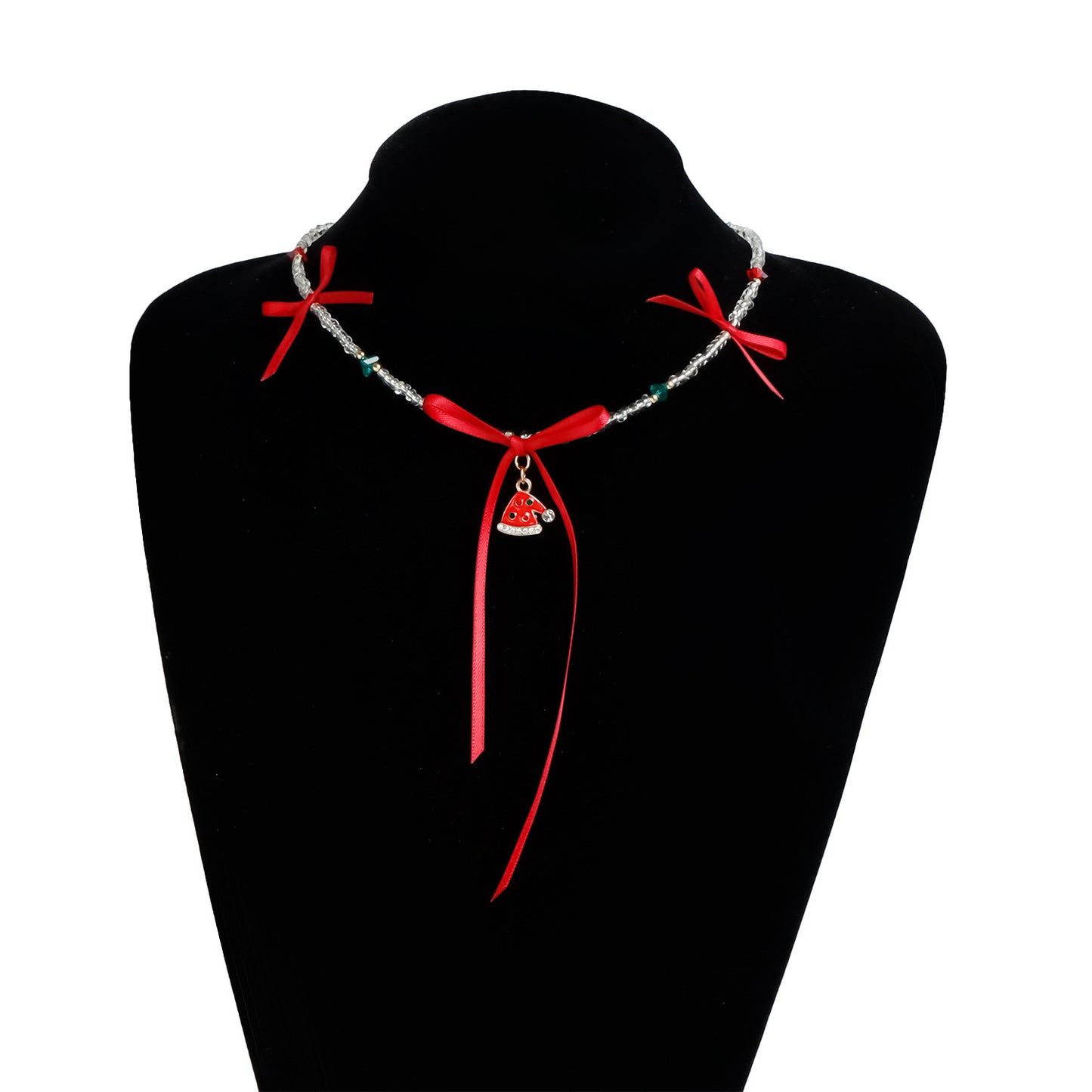 Fashionable Geometric Alloy Choker Necklace with Christmas Bow and Festive Elements for Women