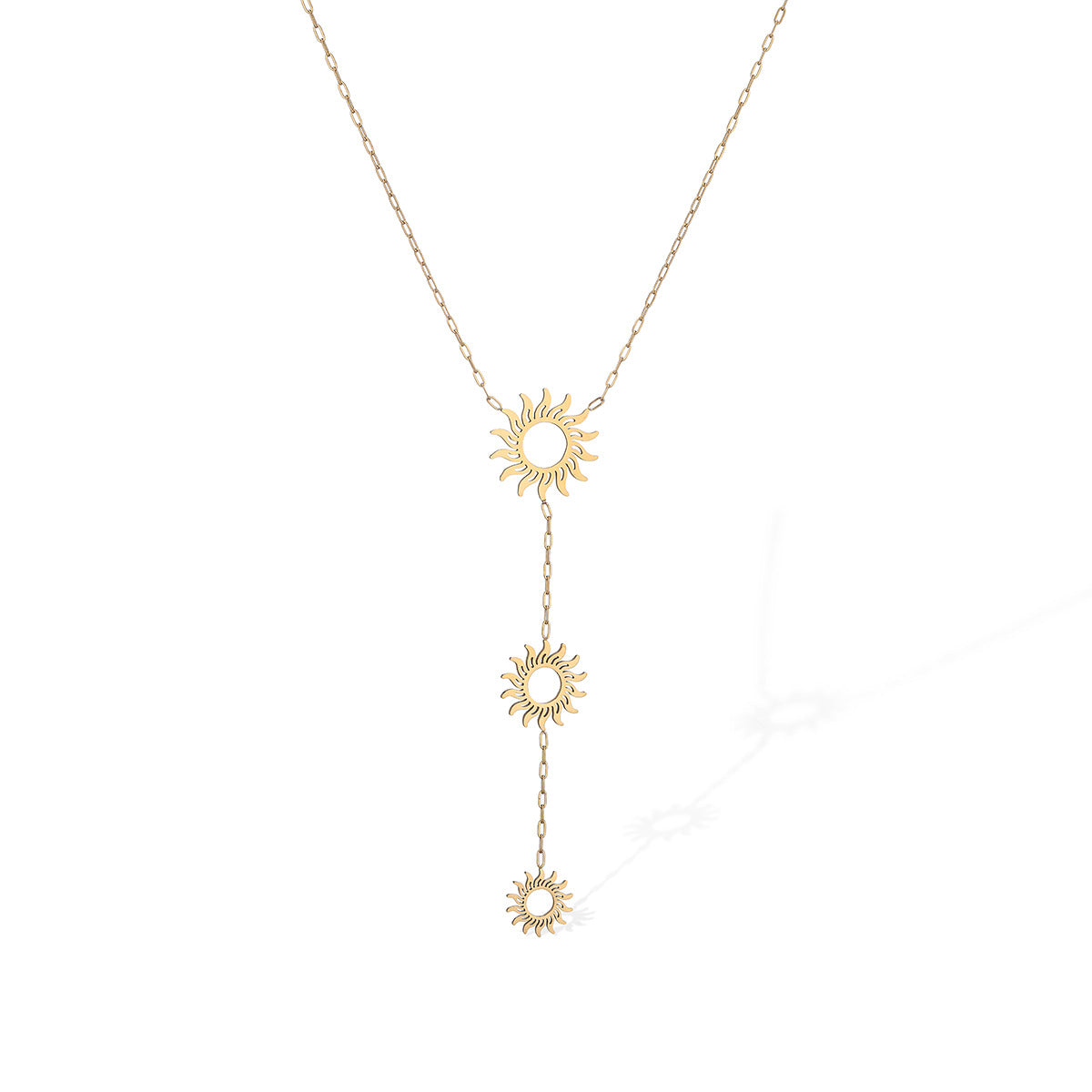 Collana con Pendente Geometrico Minimalista in Acciaio Inox da Donna con Placcatura in Oro 18K, Catenina a Locket dalla Forma Irregolare