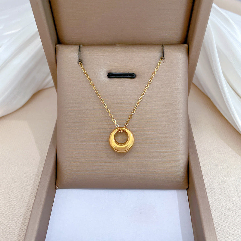 Minimalist Titanium Steel Geometric Collar Chain Necklace for Unisex
