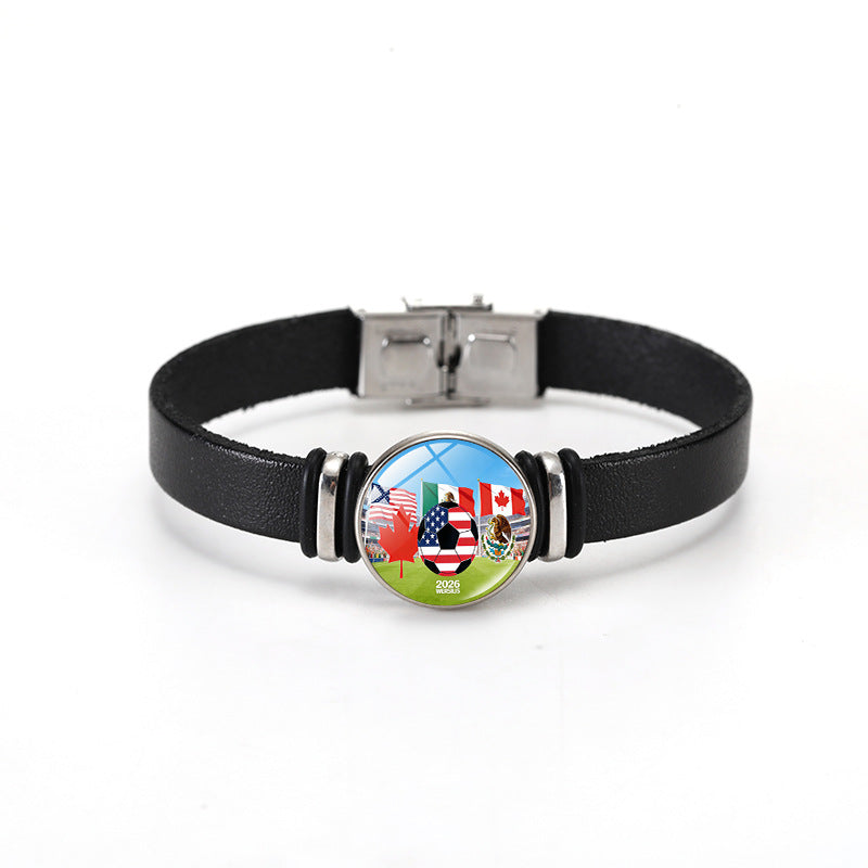 Casual Geometric Plated Leather Bracelet Unisex