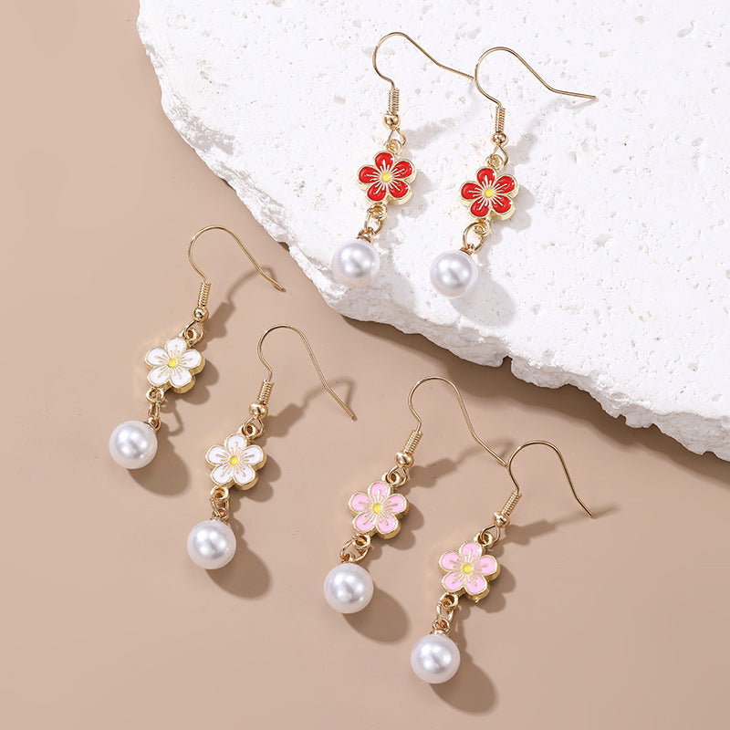 Pendientes Minimalistas de Aleación en Forma de Lazo con Incrustaciones de Perlas para Niñas de 3 a 10 Años, Estilo Princesa, Conjunto de Joyas Infantiles