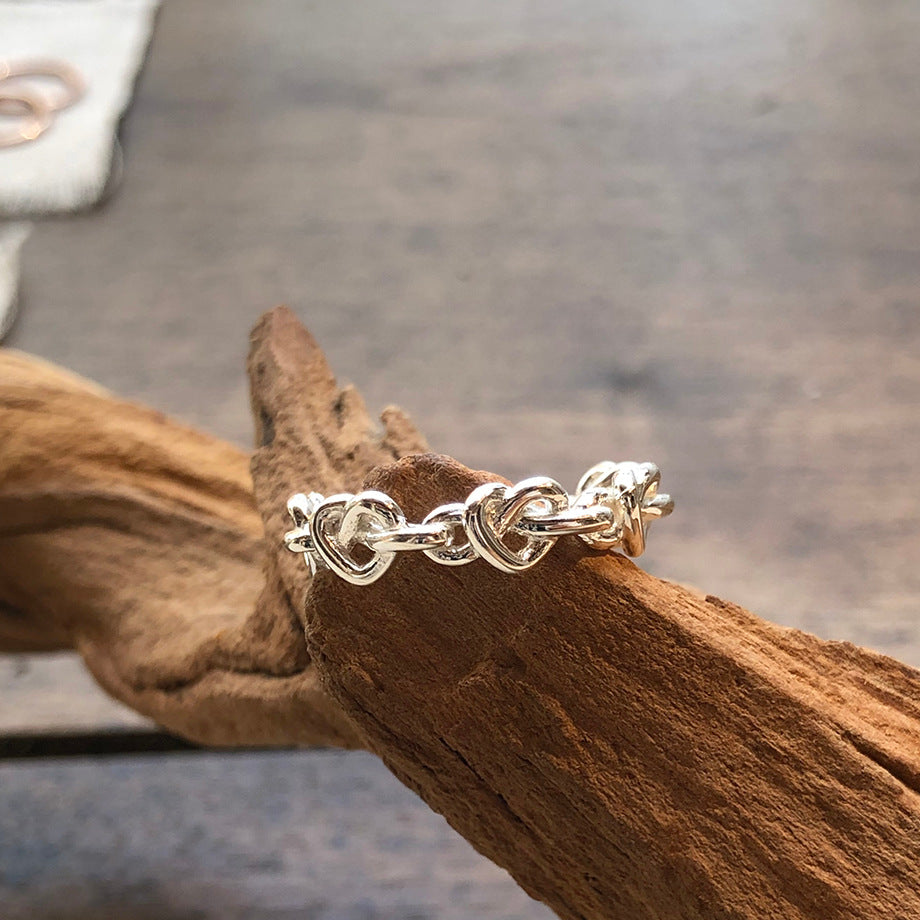 Anello da donna minimalista a forma di stella in argento sterling 925 con design a fascia aperta, stile naturale e fresco-dolce