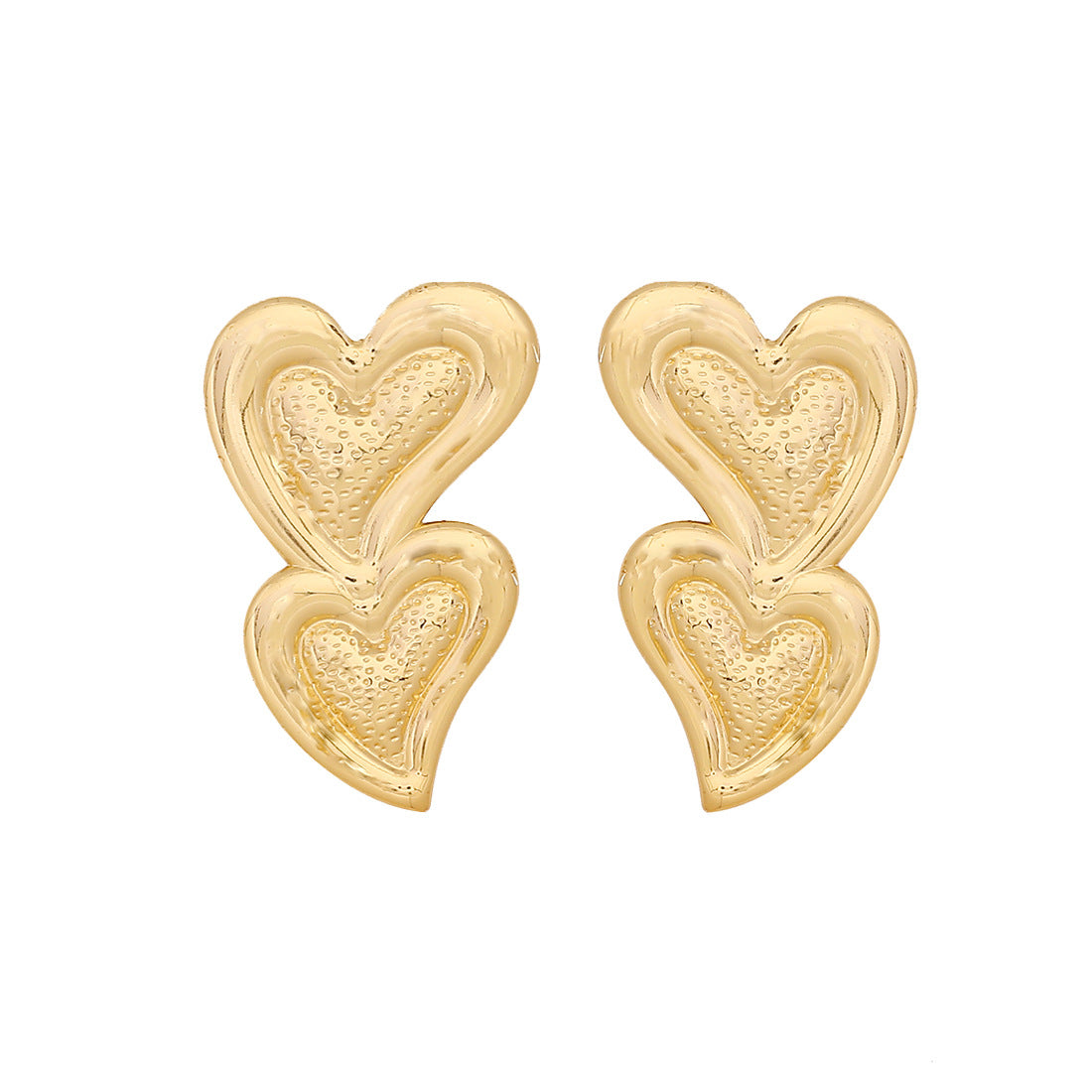 Personality Heart Flower Stainless Steel Plated Stud Earrings