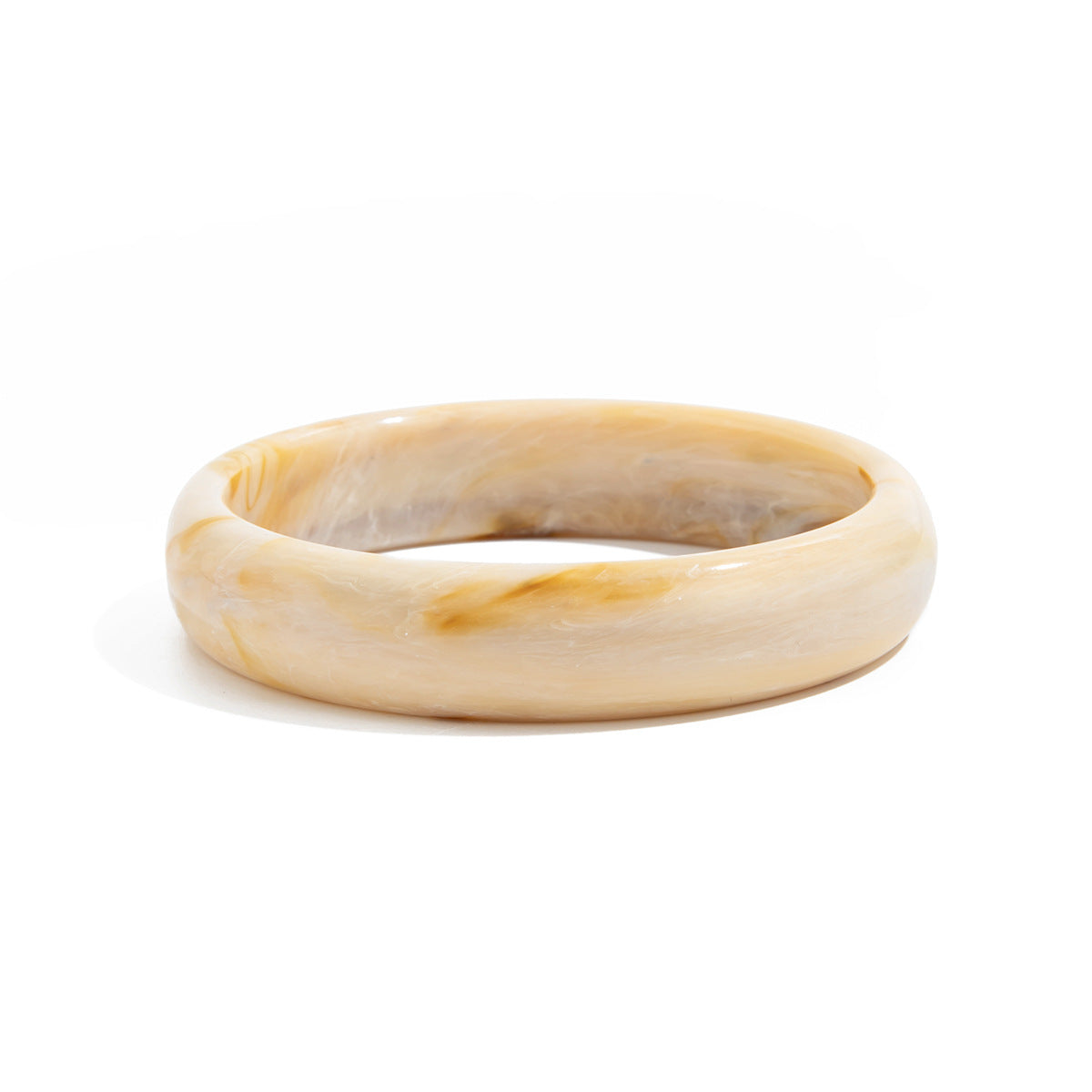 Brazalete de resina marmoleada semitransparente irregular para mujer con acabado de resina goteada