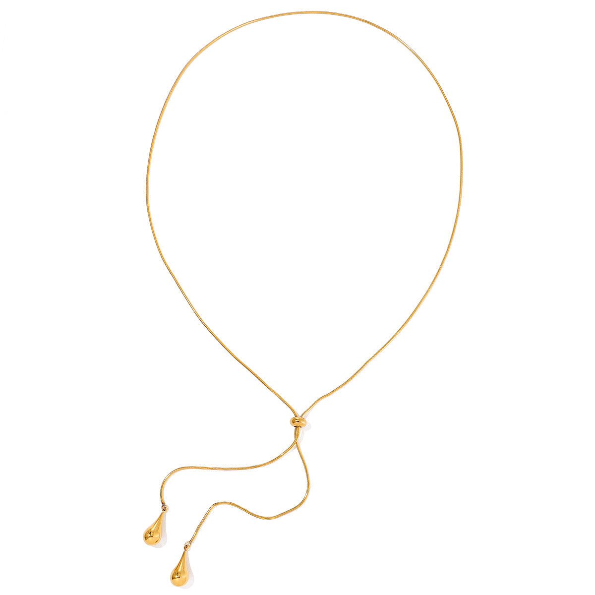 Collana Minimalista Geometrica a Y in Acciaio al Titanio con Finitura Galvanizzata da Donna