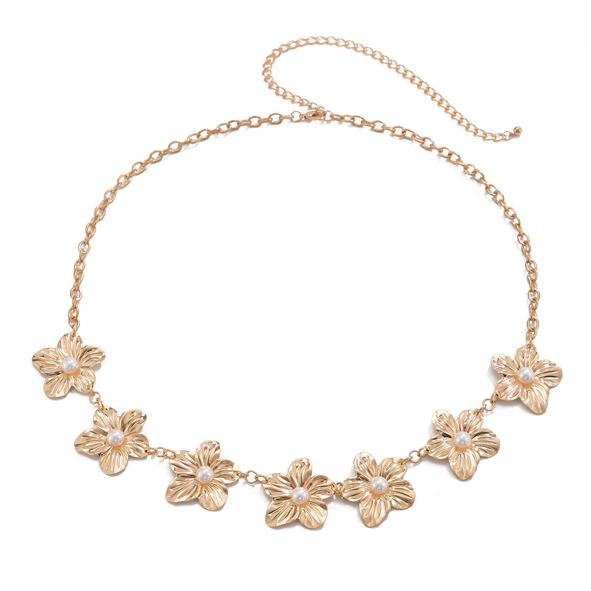 Bohemian Starfish Floral Faux Pearl Tassel Body Chain for Women