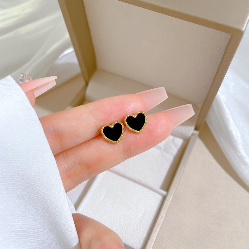 Minimalist Sweet Geometric Titanium Steel Plated Stud Earrings