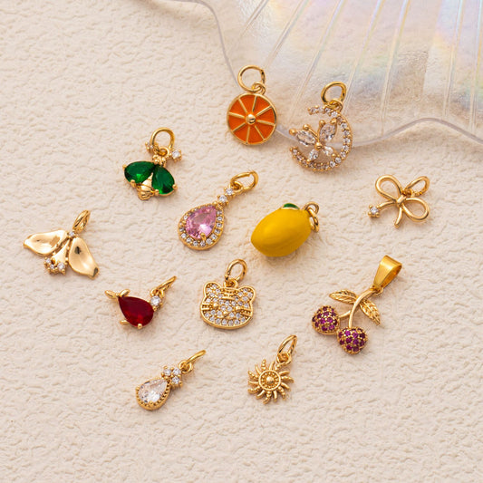 Vintage 18K Gold Plated Brass Geometric Butterfly Pendant Stainless Steel Charm Bar Necklace