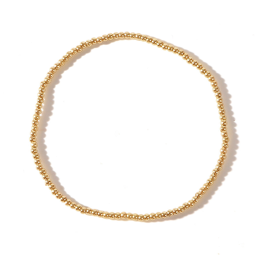 Bohemian Gold Plated Cross and Round Agate Bracelet Set Unisex Handmade Jewelry