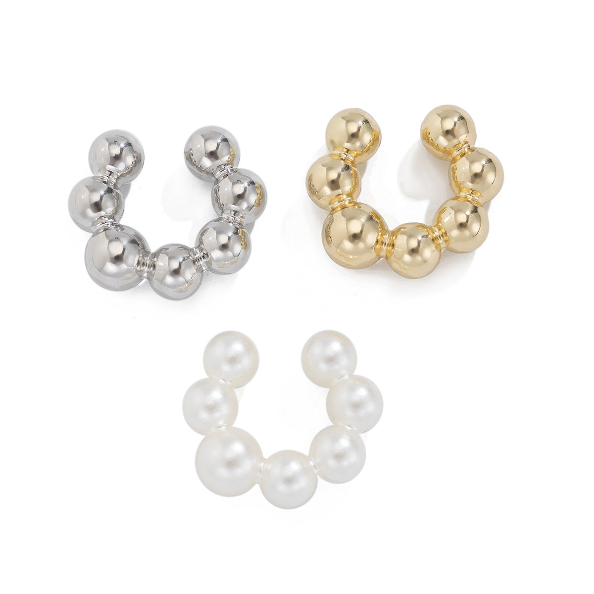 Luxury Elegant Geometric Resin Pearl Plated Earrings for Women