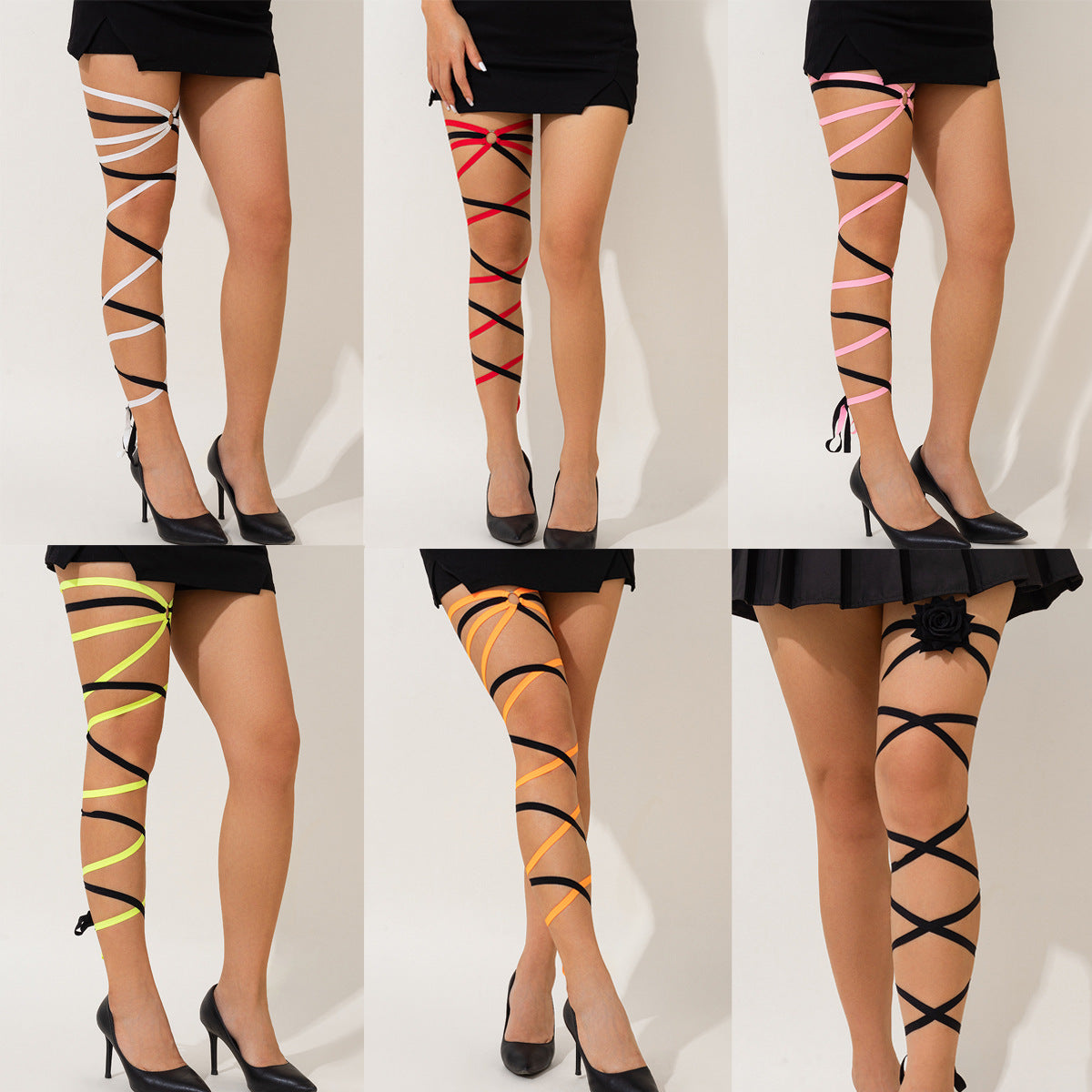 Gothic Geometric Elastic Leg Chain