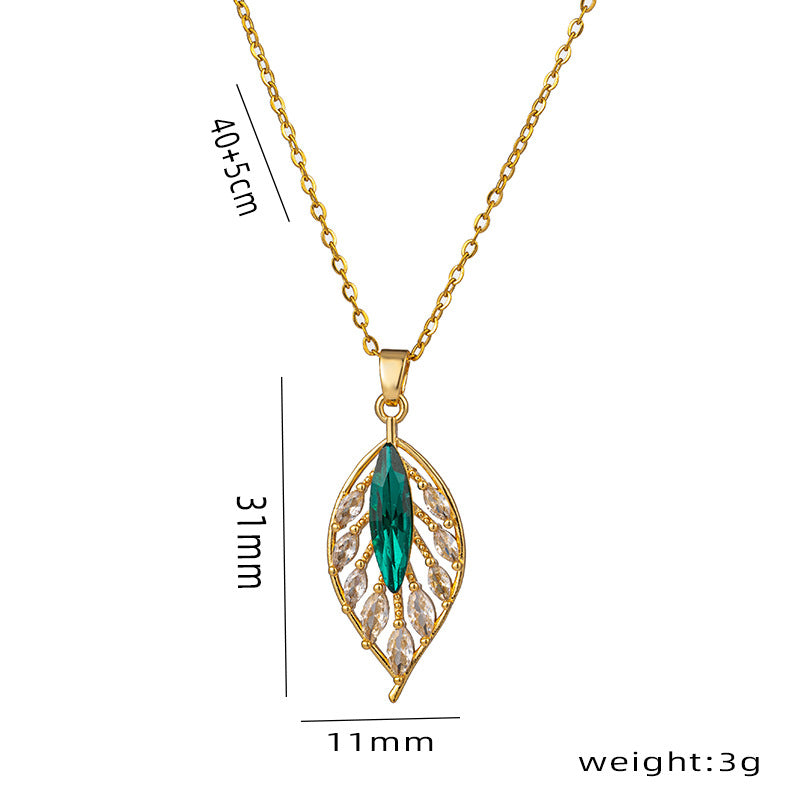 Collar de Acero Inoxidable con Colgante en Forma de Lágrima Minimalista y Incrustaciones de Pedrería para Mujer, Chapado con Cadena de Eslabones Redondos