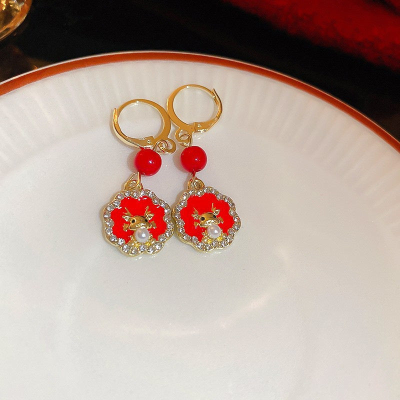 Fashionable Dragon-Shaped Zirconia Ear Cuffs for Women Stainless Steel Plated with Real Gold No-Piercing Ear Bone Clips