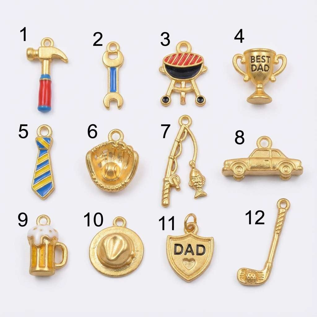 Vintage Sporty 18K Gold Plated Stainless Steel Tool Pendant Charm Bar for Men