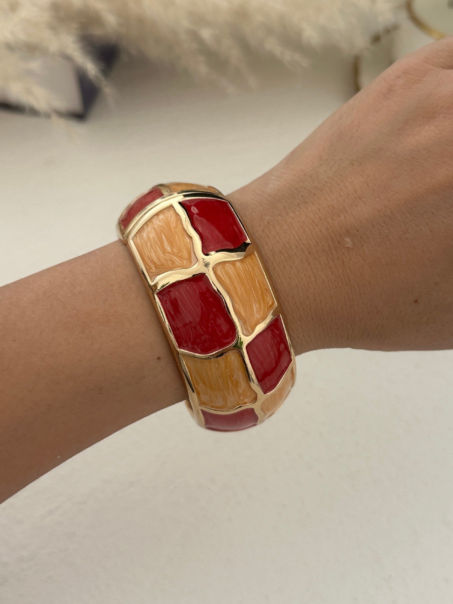 Bracciale bohémien in lega smaltata a goccia, rotondo ovale, geometrico da donna