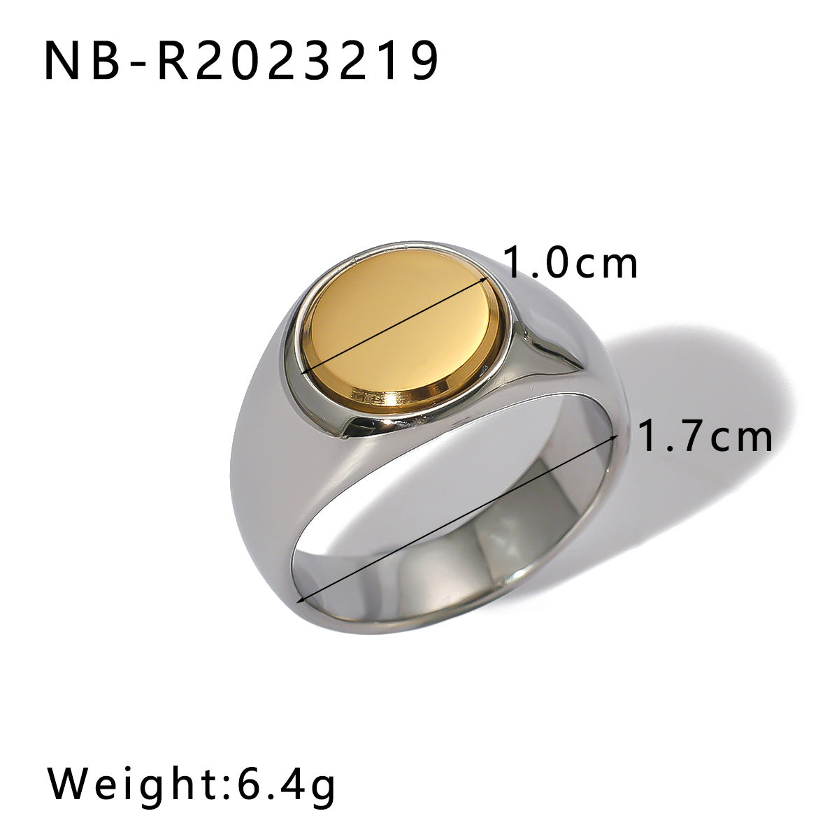 Geometric Stainless Steel Ring with 18K Gold Plating for Men and Women, Adjustable Band, Minimalist Modern Design