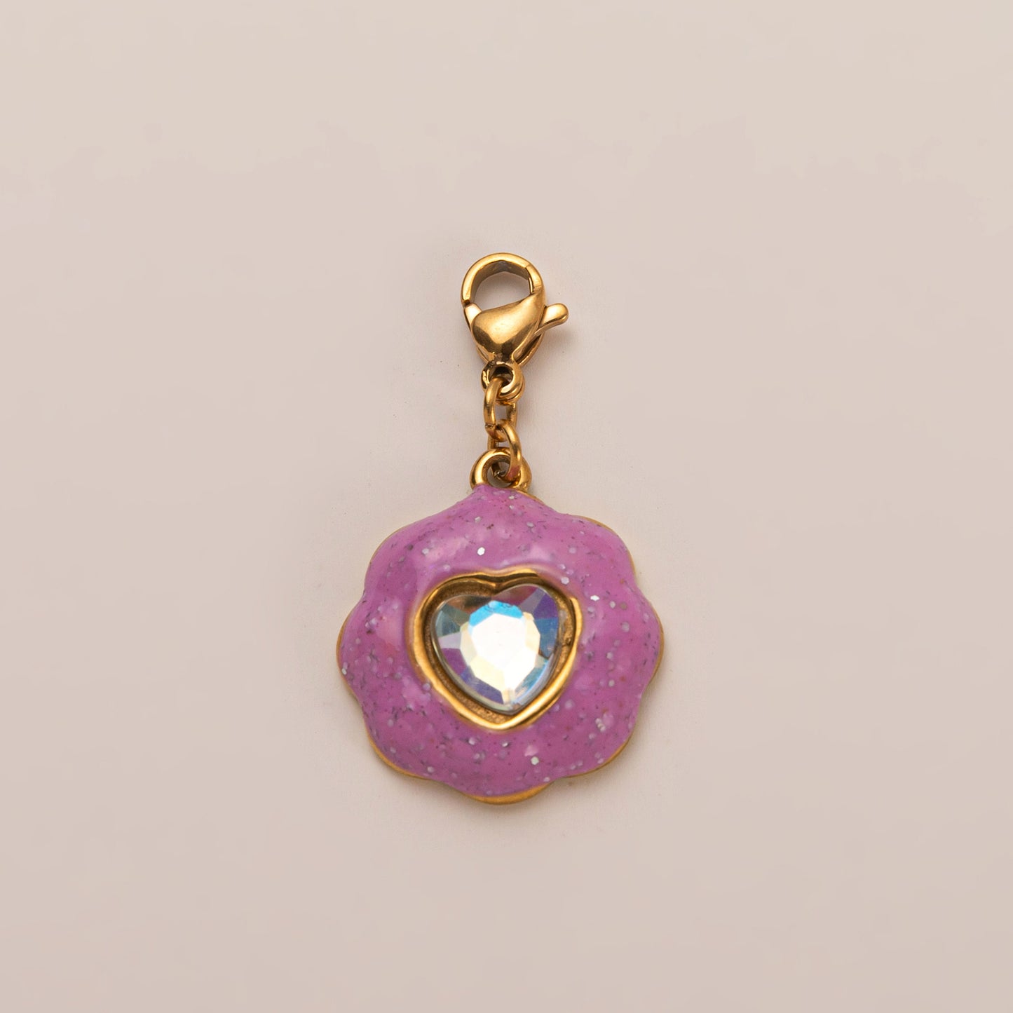 Vintage 18K Gold Plated Stainless Steel PVD Cherry Cup Charm Bar