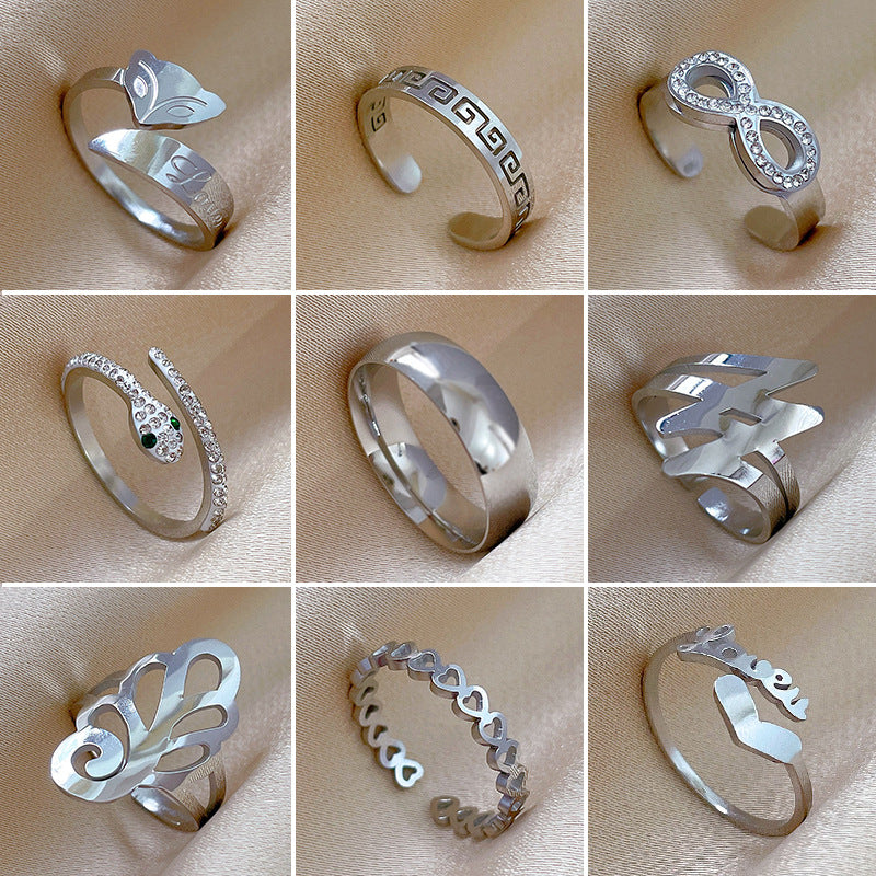 Minimalist Cool-Sweet Titanium Steel Crown Ring for Unisex