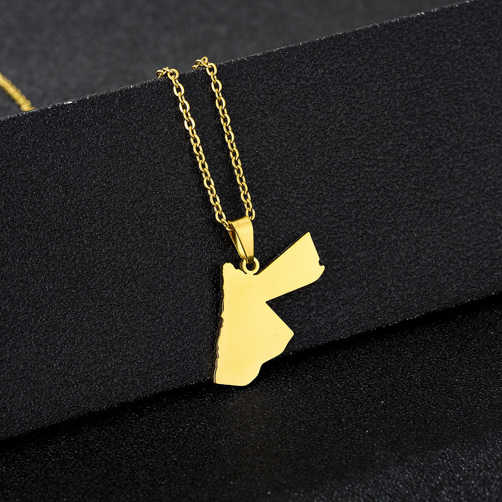Collana con ciondolo geometrico per donna e uomo, catena a medaglione in acciaio inossidabile con ciondolo in acciaio al titanio e finitura galvanica