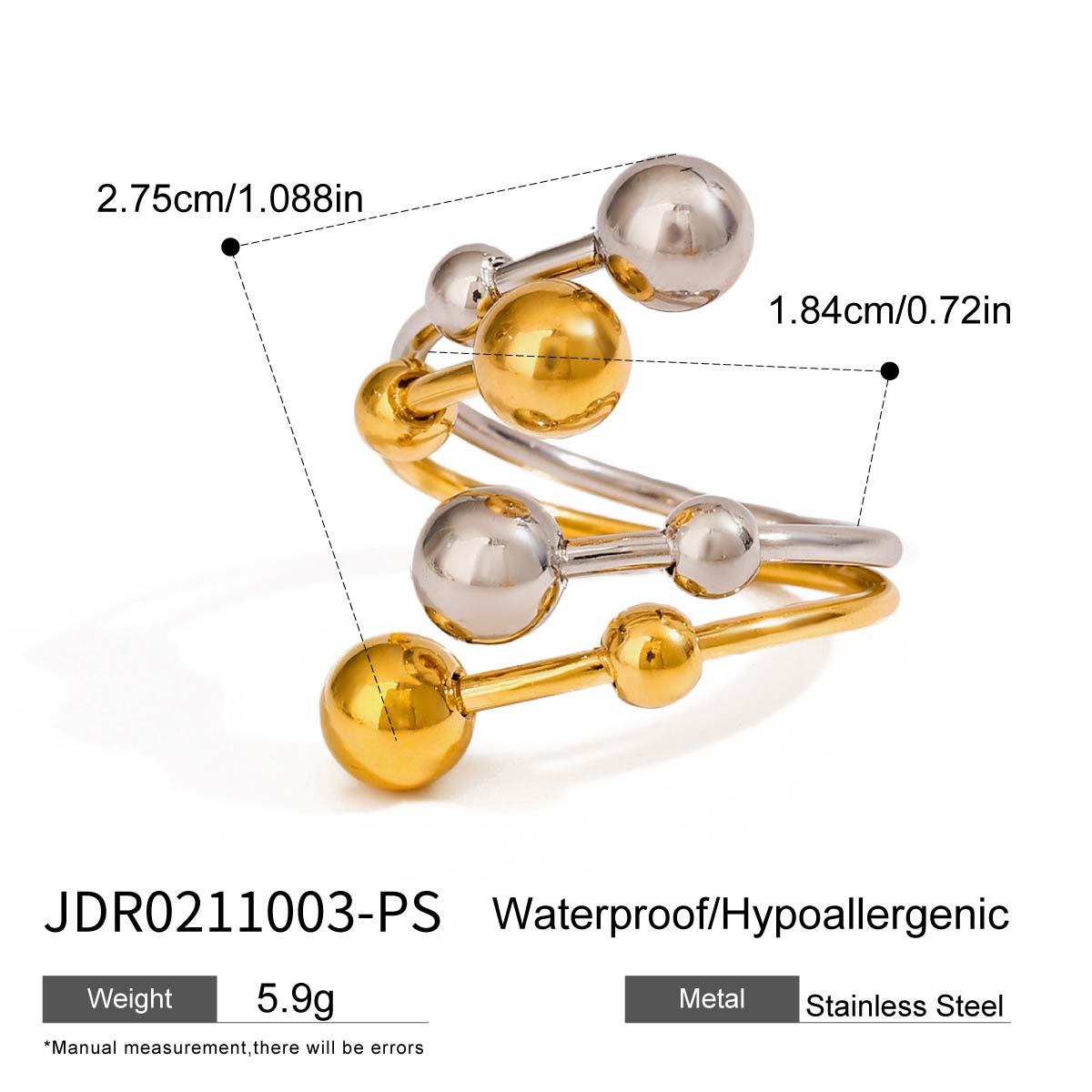 Bracciale da donna placcato in acciaio al titanio con forme geometriche
