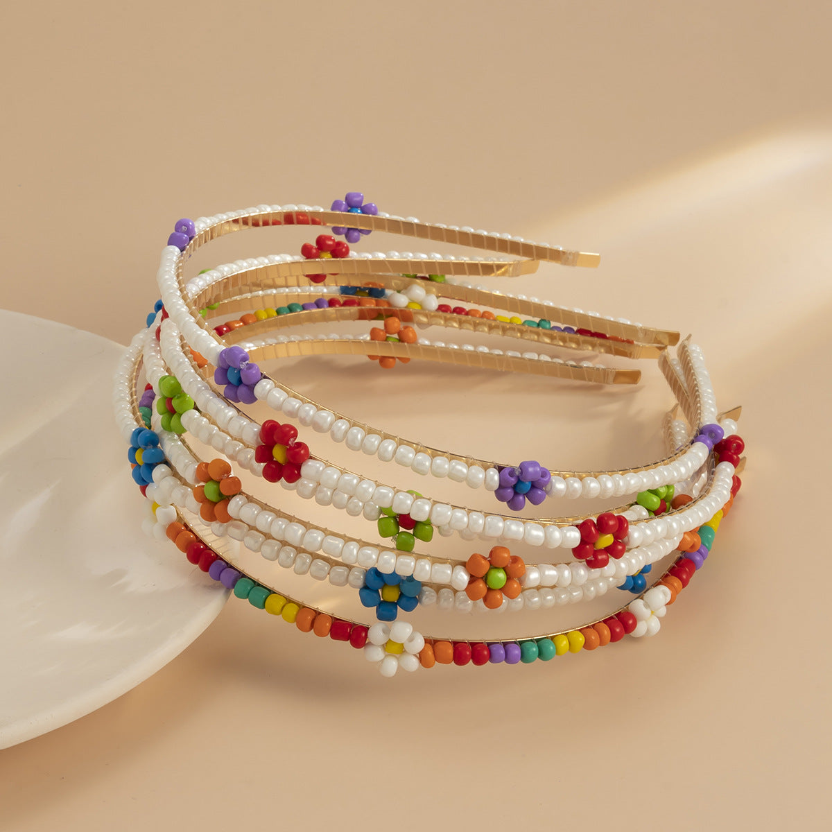 Vintage Woven Daisy Flower Headband for Women