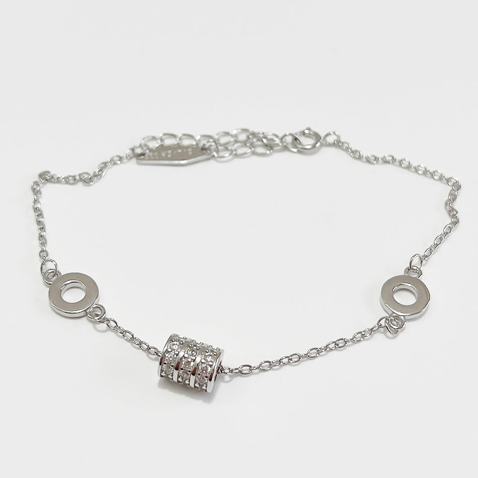 S925 Sterling Silver Beaded Bracelet for Women Minimalist Fashionable Business Casual