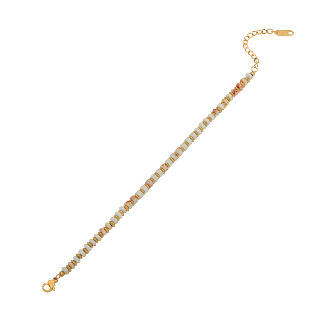 Pulsera vintage de cobre en forma de corazón con cuentas para mujer, con artesanía hecha a mano y detalles de piedras naturales