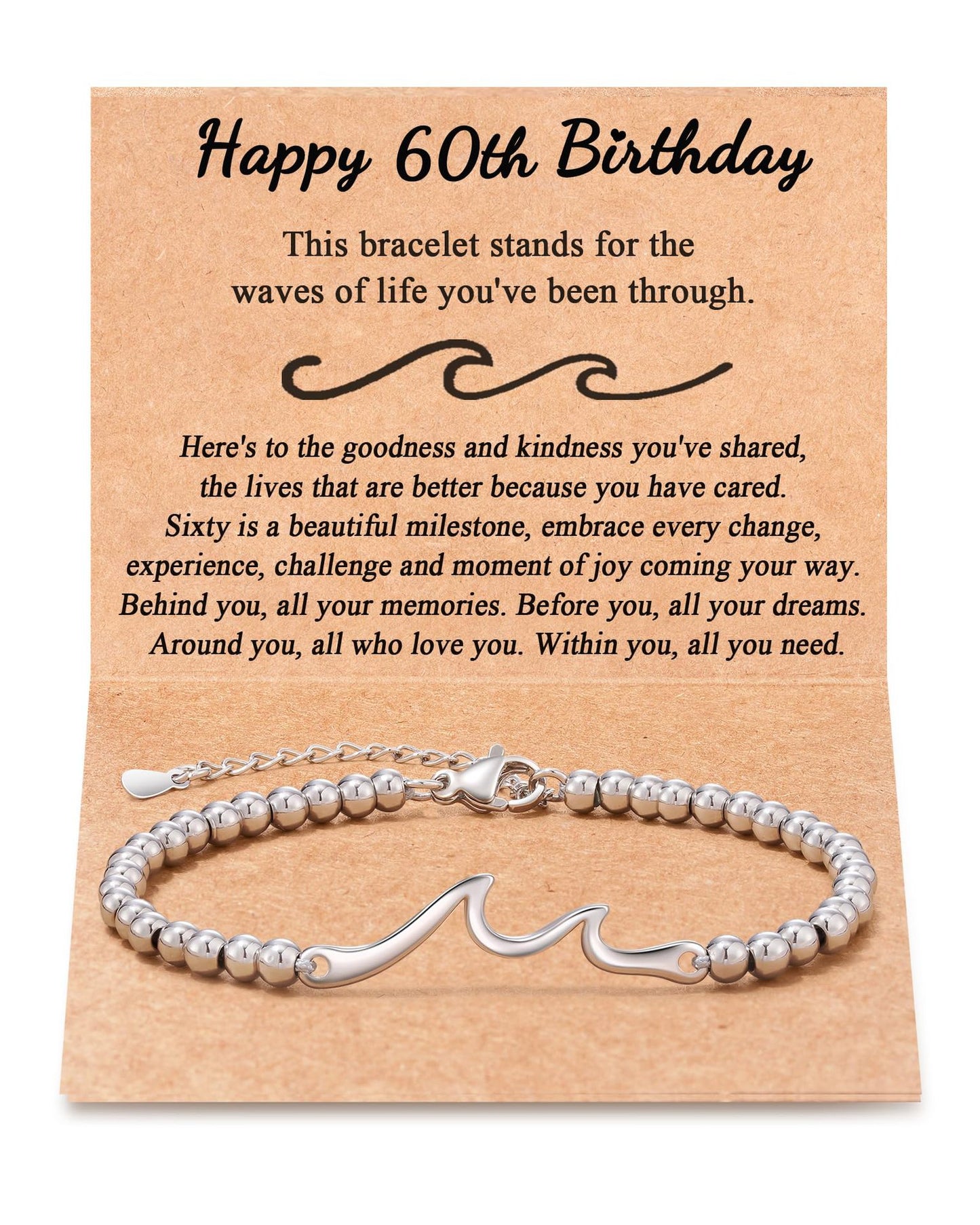 Personalized Wave Pattern Stainless Steel Bracelet Unisex Handmade Chain Bangle