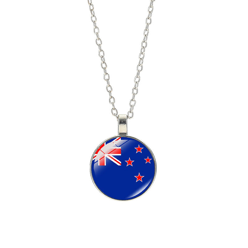 Sporty Geometric Alloy Plated Necklace with Crystal Pendant Unisex Cable Chain