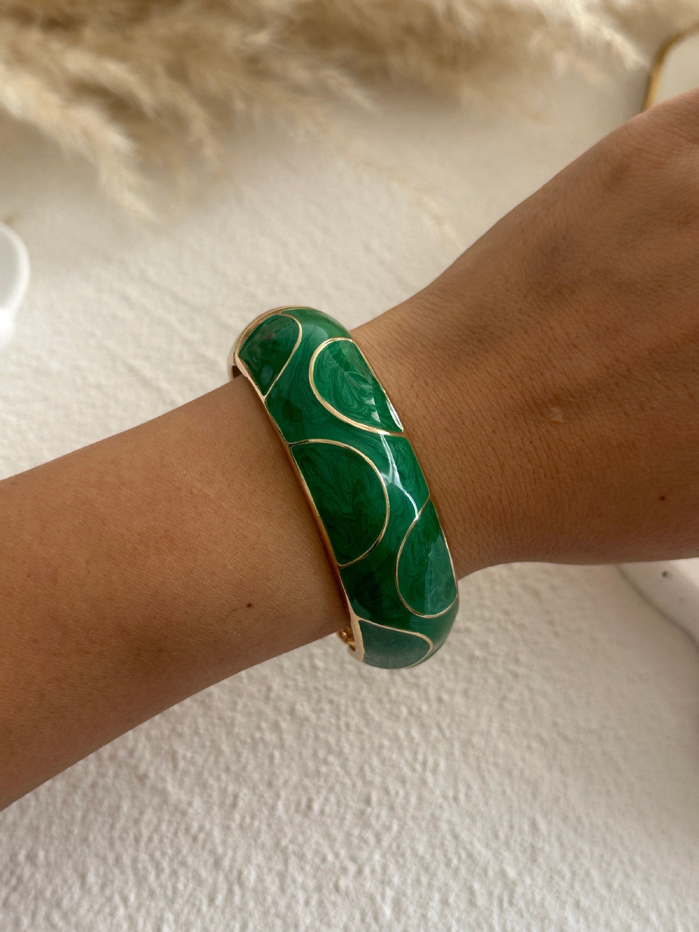 Colorful Drip Oil Heart Geometric Grid Alloy Bracelet