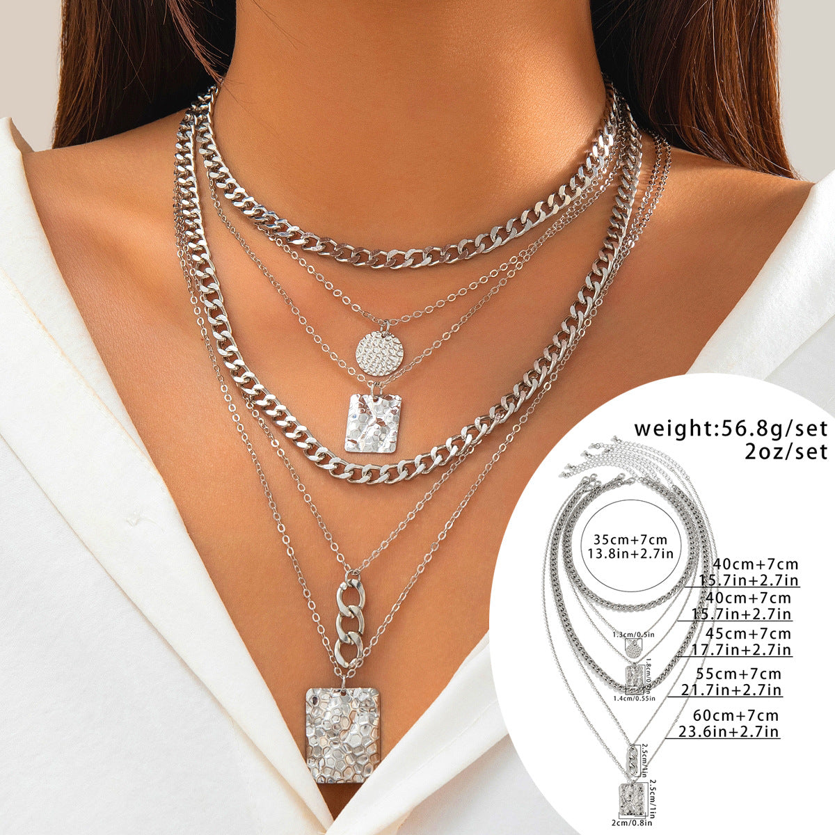 Minimalist Geometric Pendant Necklace for Women with Snake Skin Texture, Electroplated Alloy, O-Chain Design