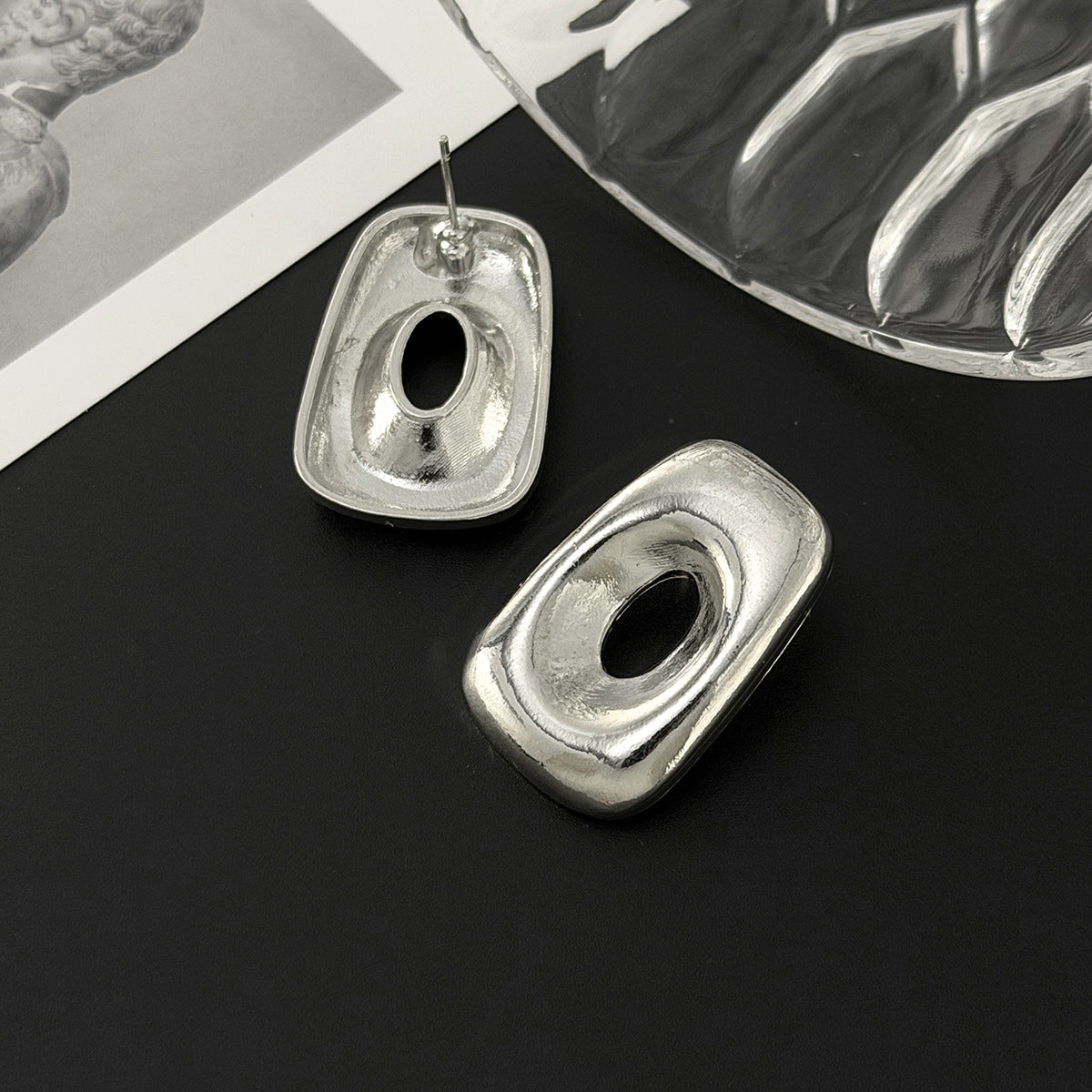 Minimalist Geometric Square Zinc Alloy Plated Earrings for Women