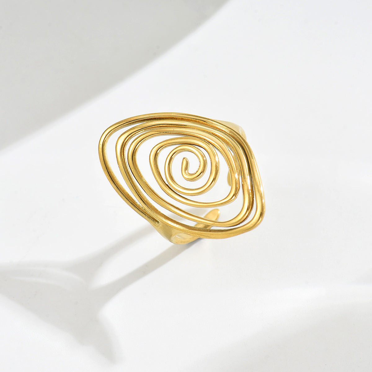 Anillo Abierto Irregular Geométrico para Mujer en Aleación de Zinc con Acabado Chapado Accesorio de Moda Minimalista Elegante