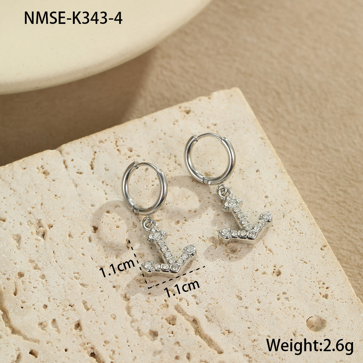 Pendientes de Acero Inoxidable con Forma de Estrella de Mar y Concha con Incrustaciones de Diamantes de Imitación para Mujer