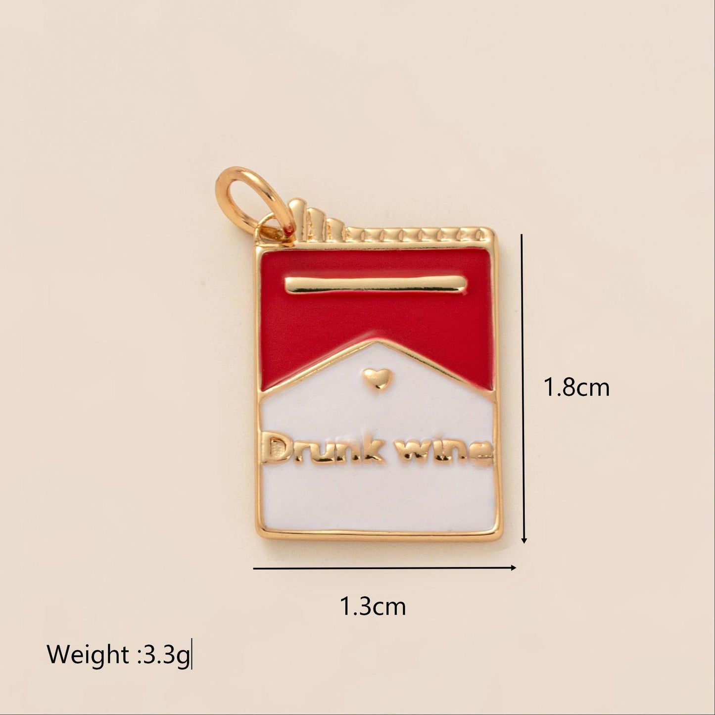 Vintage Gold Plated Brass Heart Cross Charm Bar