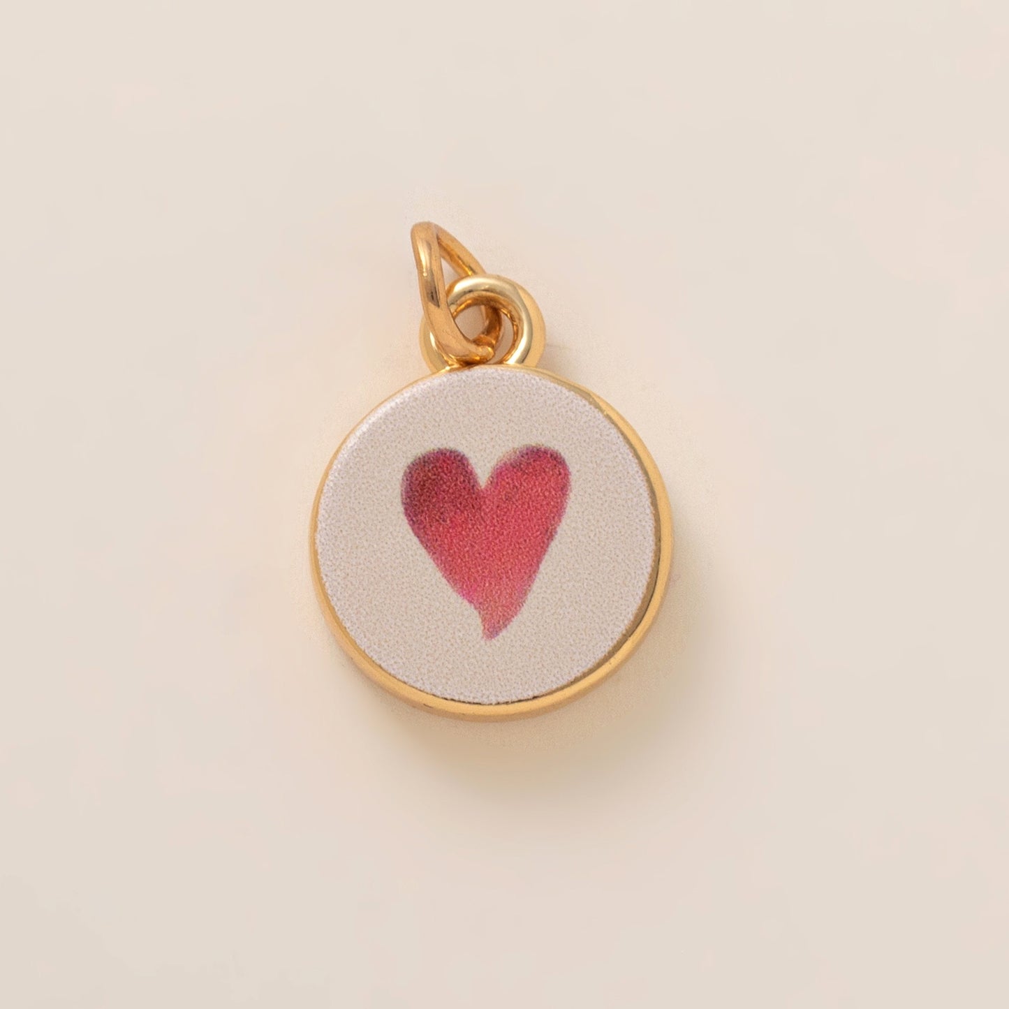 Sweet Vintage Heart Strawberry and Tulip Enamel Brass Shoe Charm