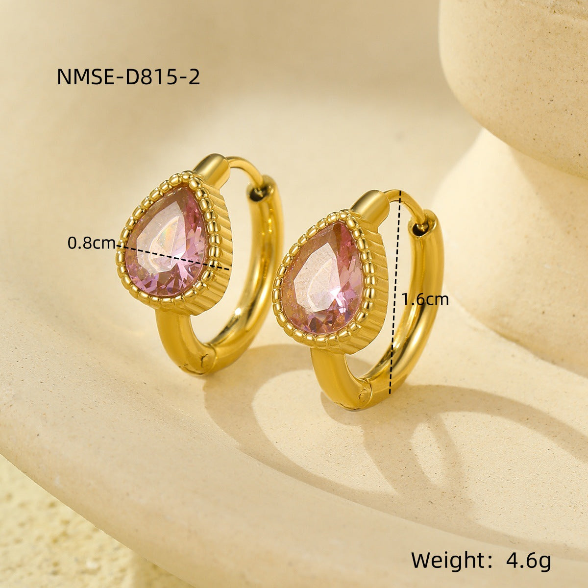 Pendientes de acero inoxidable con forma de lágrima de estilo vintage para mujer, con incrustaciones de diamantes de imitación, hipoalergénicos y resistentes a la decoloración
