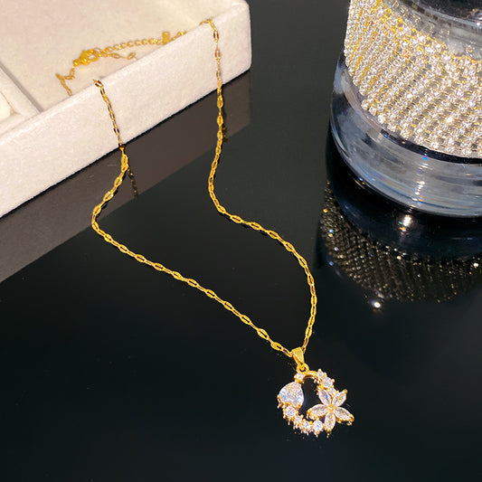 Sweet Sporty Heart Titanium Steel Plated Necklace with Brass Pendant for Unisex
