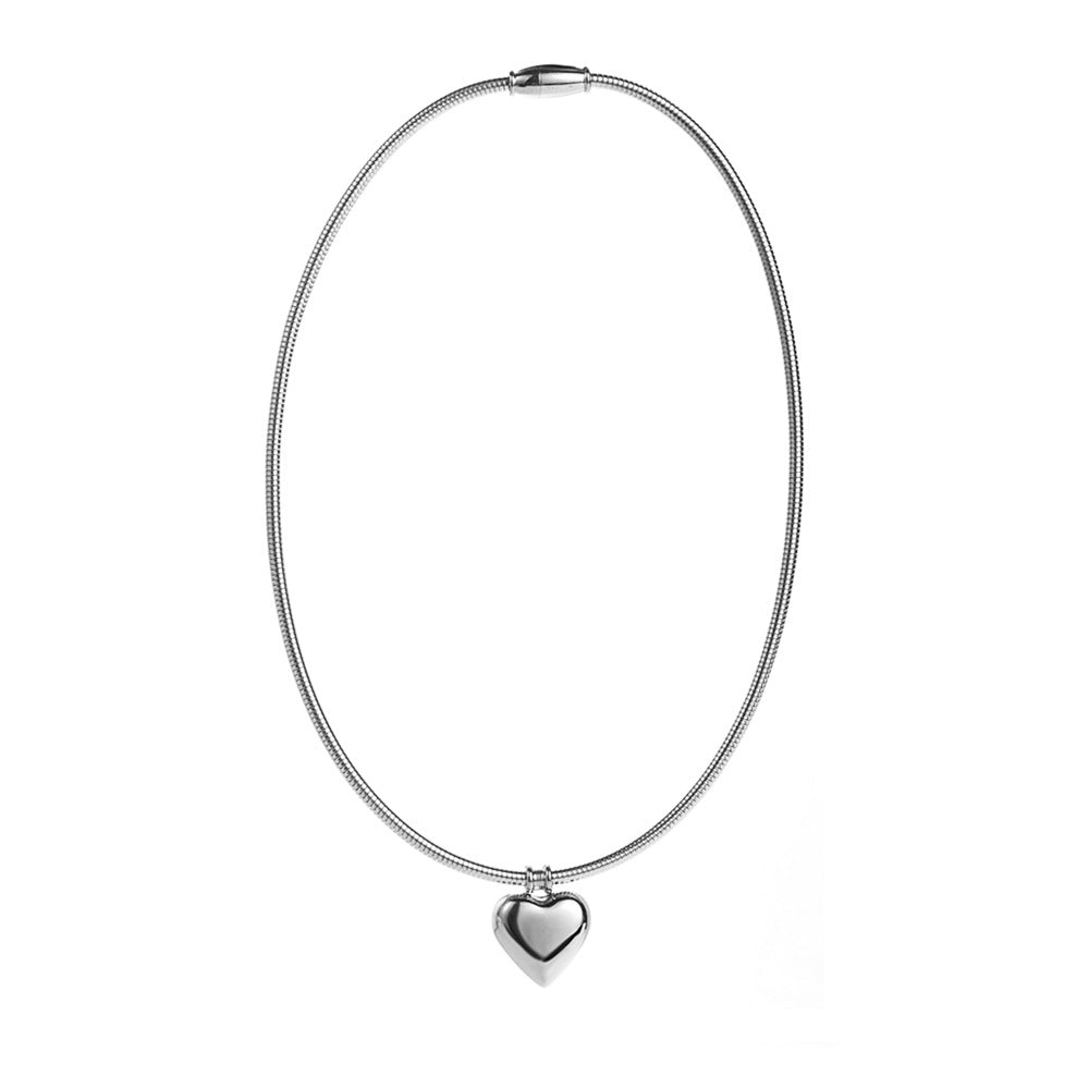 Collana placcata in acciaio inossidabile a forma di cuore, dolce e grintosa, da donna, con estetica minimalista e design a catenina sottile all'altezza della clavicola