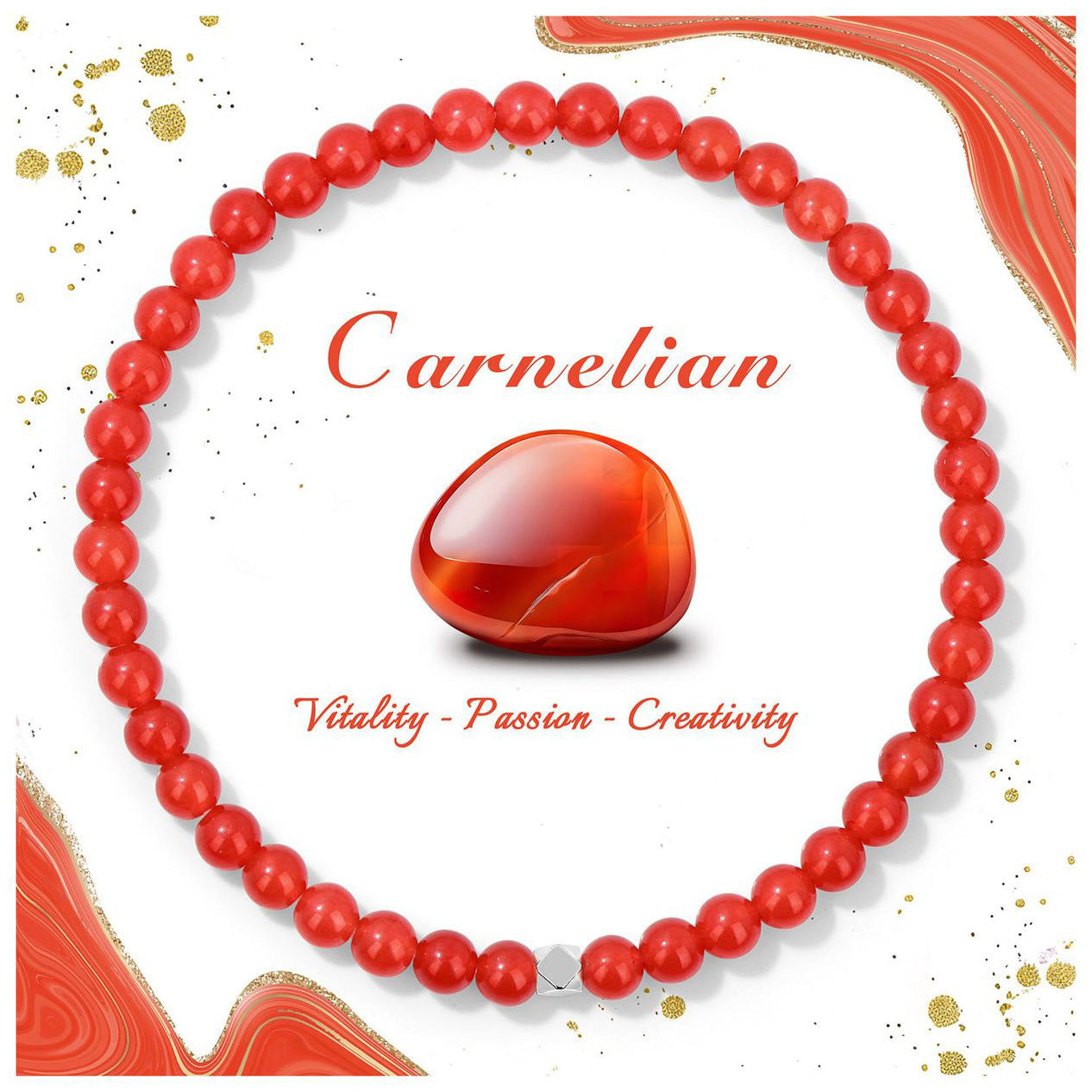 Minimalist Natural Crystal Agate Square Bead Stretch Bracelet for Women