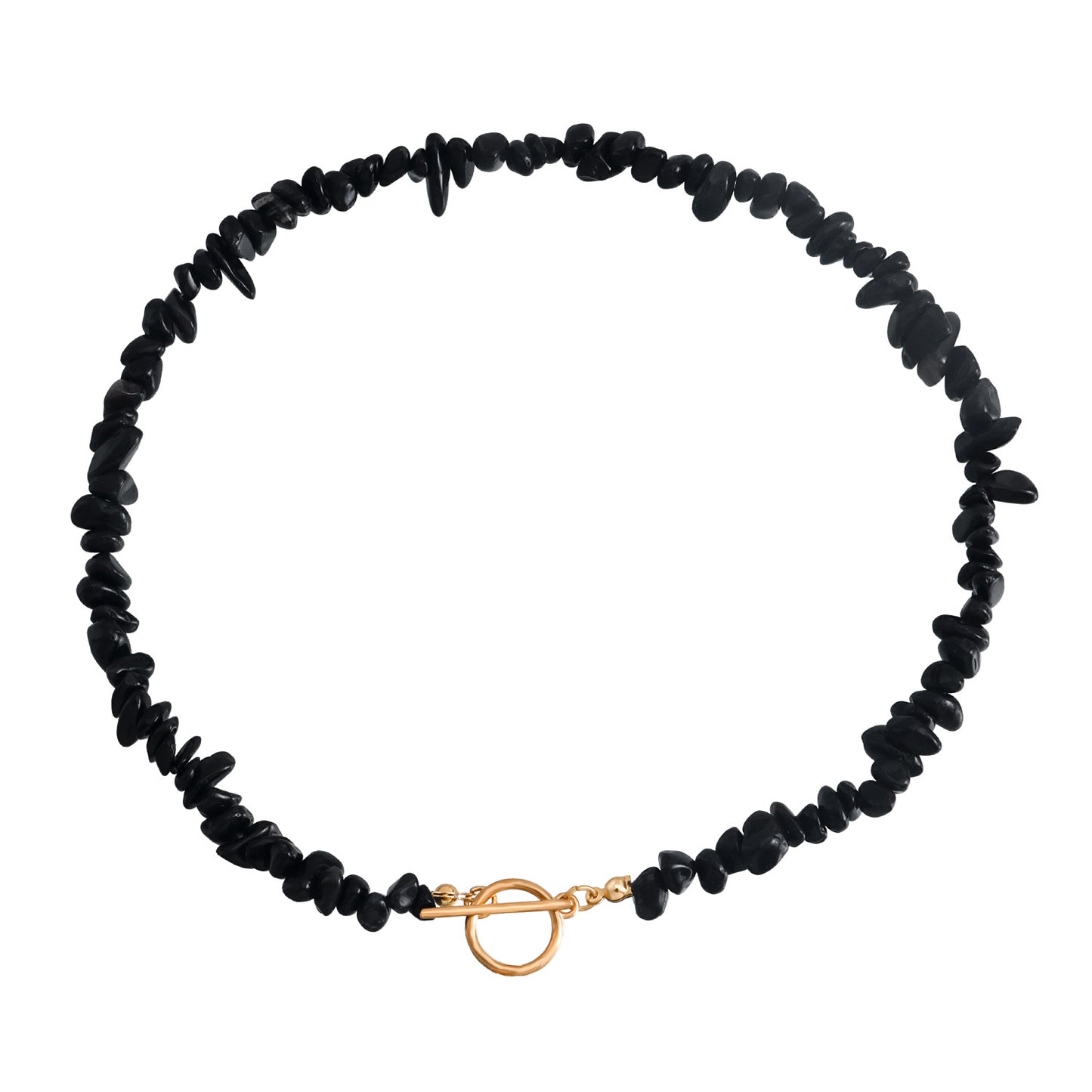 Minimalist Geometric Alloy Necklace with Mother-of-Pearl Pendant and Turquoise Accents, Electroplated Finish