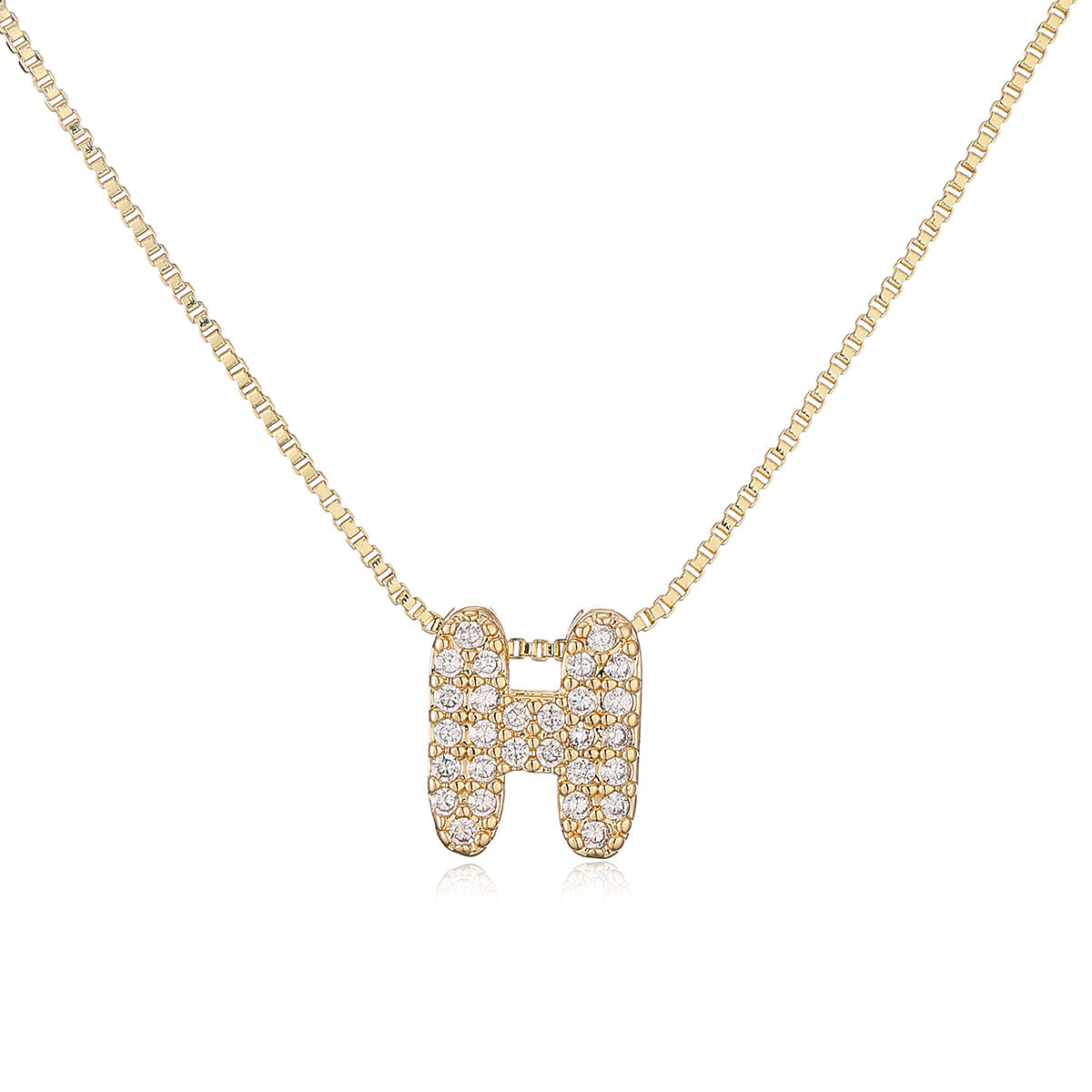 Collar con colgante de cobre minimalista con forma de letra para mujer con baño de oro de 18 quilates, delicada cadena para la clavícula