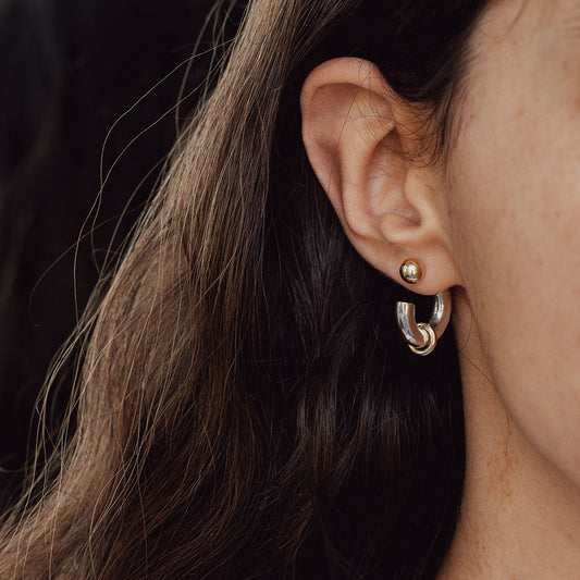 Minimalist Letter C Stainless Steel Earrings with 18K Gold Plating for Women