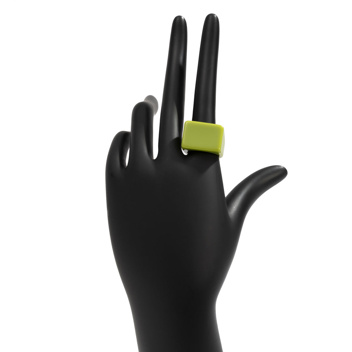Anillo Cuadrado Geométrico Chic de Resina para Mujer con Acabado Pulido, Joyería de Estilo Dulce y Atrevido para Vacaciones