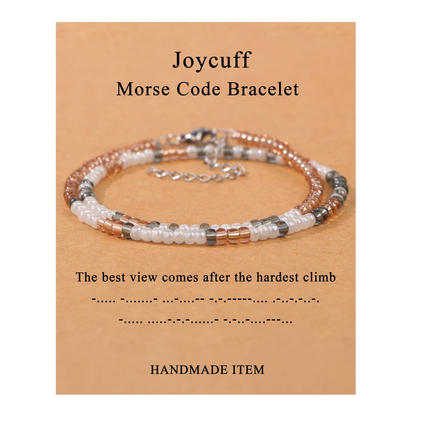 Minimalist Morse Code Letter Beaded Bracelet for Women